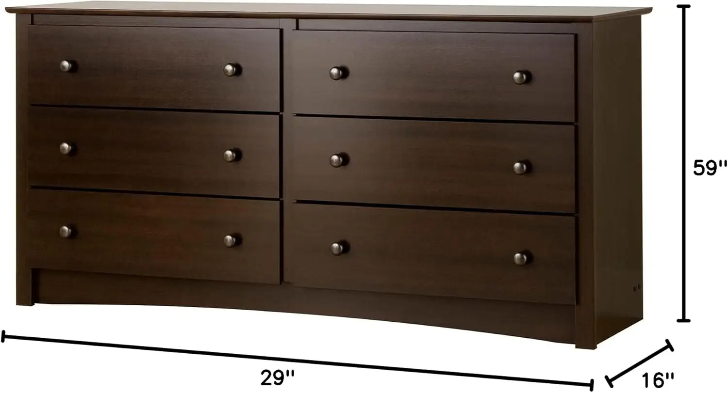 Fremont 6 Drawer Double Dresser (Espresso) And 5-Drawer Chest (Espresso)