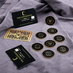 Lofytain Movie John Wick Hotel Gold Coin Adjudicator Coins Keanu Reeves Hotel Metal Cosplay Prop Collection Accessories