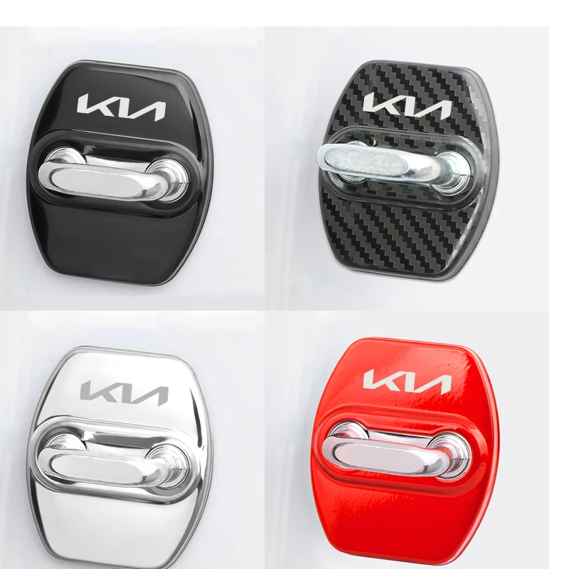 4pcs Car Styling Auto Protect Door Lock Cover Stickers Accessories Case For Kia Rio Sportage Cerato Soul Sorento Picanto