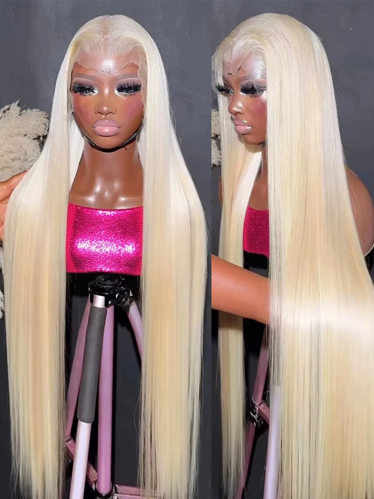 

30 40 Inch 613 Honey Blonde Straight Human Hair Wig Brazilian 13x4 13x6 HD Transparent Lace Frontal Wig 220% Density For Women