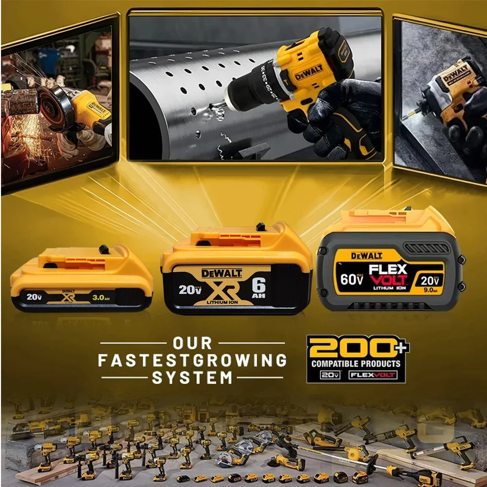 DEWALT 20V battery 6AH rechargeable lithium-ion batterycharger DCB118 Brushless Electric Screwdriver Drill DCD805 power tool