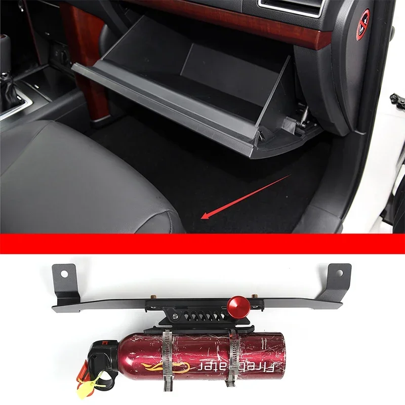 

For Toyota Land Cruiser Prado FJ150 2010-2017 Carbon Steel Black Car Passenger Seat Fire Extinguisher Bracket Auto Accessories