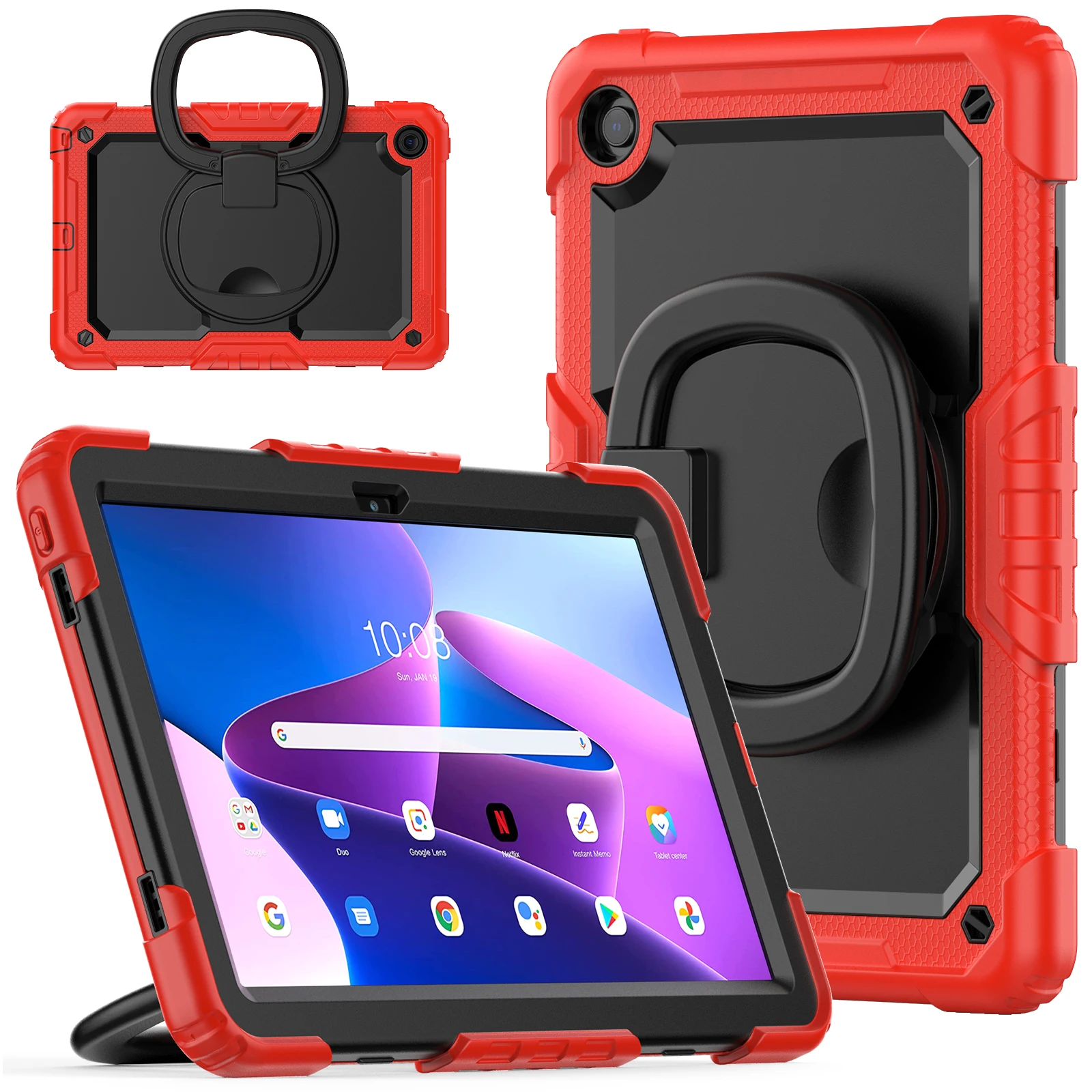 Armor Case For Lenovo Tab M11 M9 M10 FHD Plus 10.3 TB-X606F X606X 3rd Gen TB328FU  TB125FU 128FU 10.6 TB-X306F Pull Ring Cover