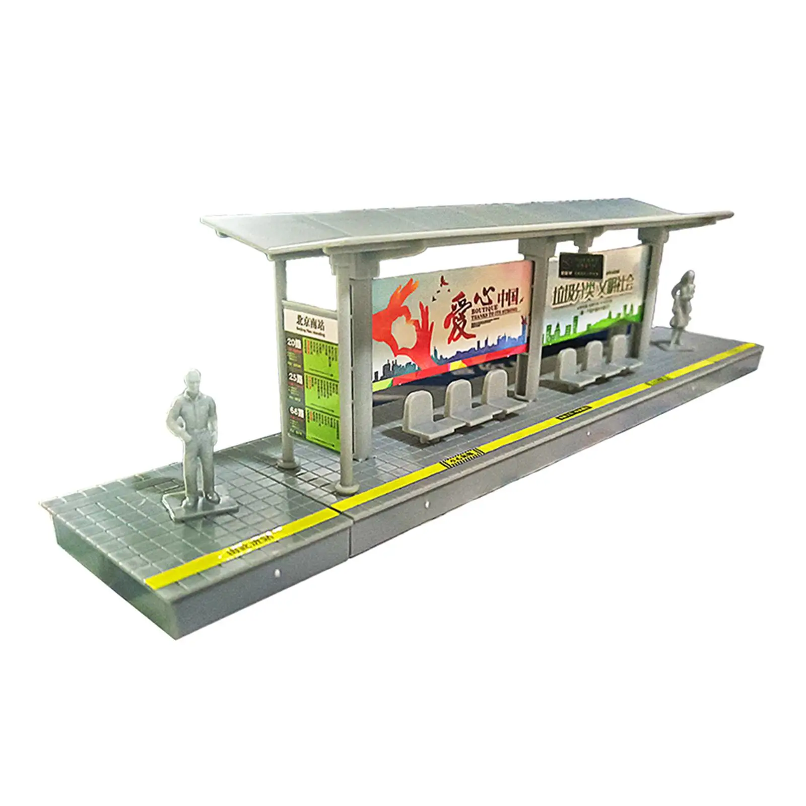 Bus Station Passenger Platform Ornament Architecture Scene Bus Waiting Stop for Kids Adults Children Birthday Gift Girls Boys