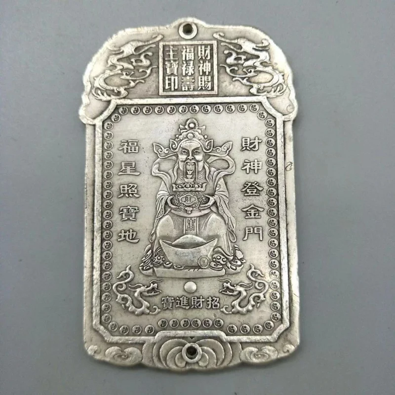 Jeton de taille ancien en cuivre blanc antique, étiquette de bouddha, argent doré, liste d'articles divers, 5 en option