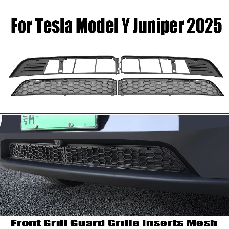 

Для Tesla Model Y Juniper 2025: Защитная решетка переднего бампера, вставки в решетку, сетчатая крышка воздухозаборника, фильтр для бампера, автомобильные аксессуары из АБС-пластика