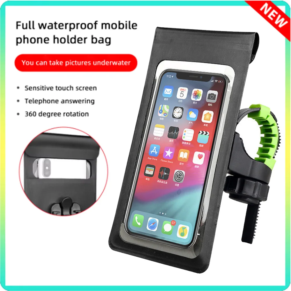 

360 ° Вращающаяся водонепроницаемая велосипедная сумка для телефона, чехол с сенсорным экраном, велосипедный руль, держатель для телефона, зеркало заднего вида для мотоцикла, подставки для телефона