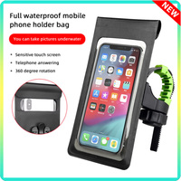 360° Rotation Waterproof Bicycle Phone Bag Case Touch Screen Bike Handlebar Phone Holder Motorcycle Rearview Mirror Phone Stands