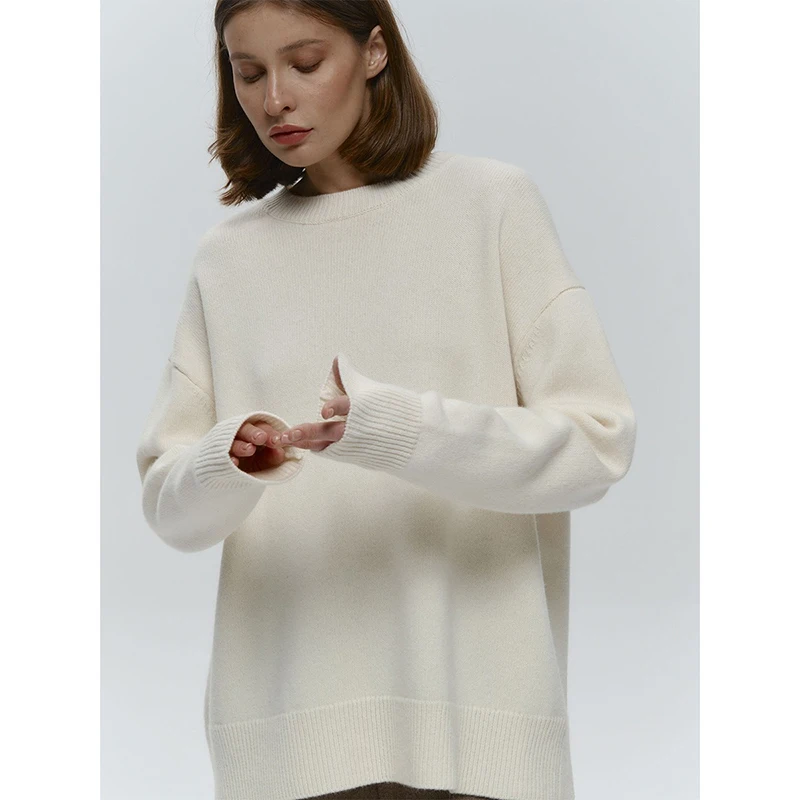 

Autumn Winter New Loose Female Knitted Tops Lady Round Neck Thermal Pullover Sweaters Girls Classic Fashion Sweaters Clothes