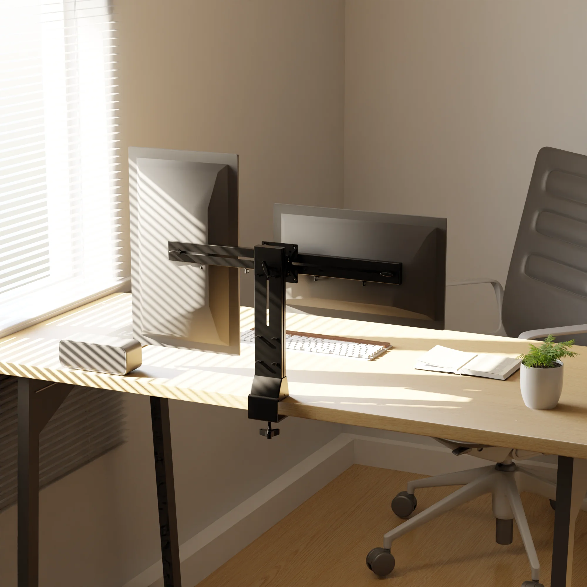Dual Gas Spring Arm Fits Up To 32 Inch Gaming Hospital Laptop Computer Holder