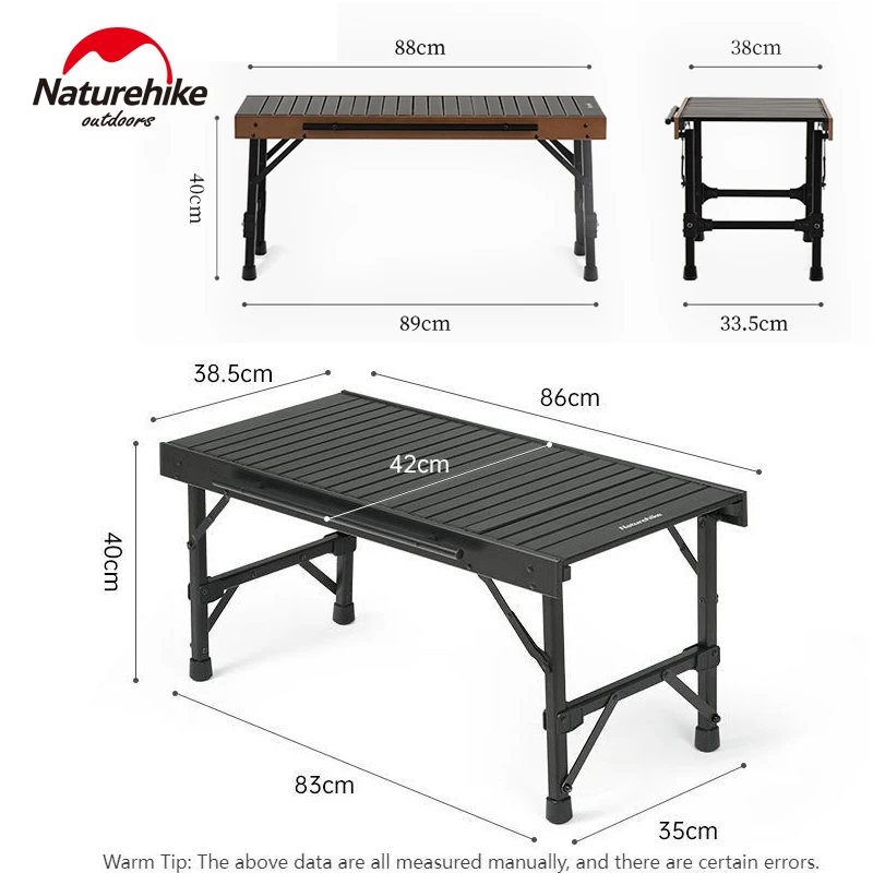 Natureifa-Table de camping IGT pour gril, barbecue, pique-nique, réchaud de camp en plein air, ustensiles de cuisine, bureau pliant portable parfait, pêche