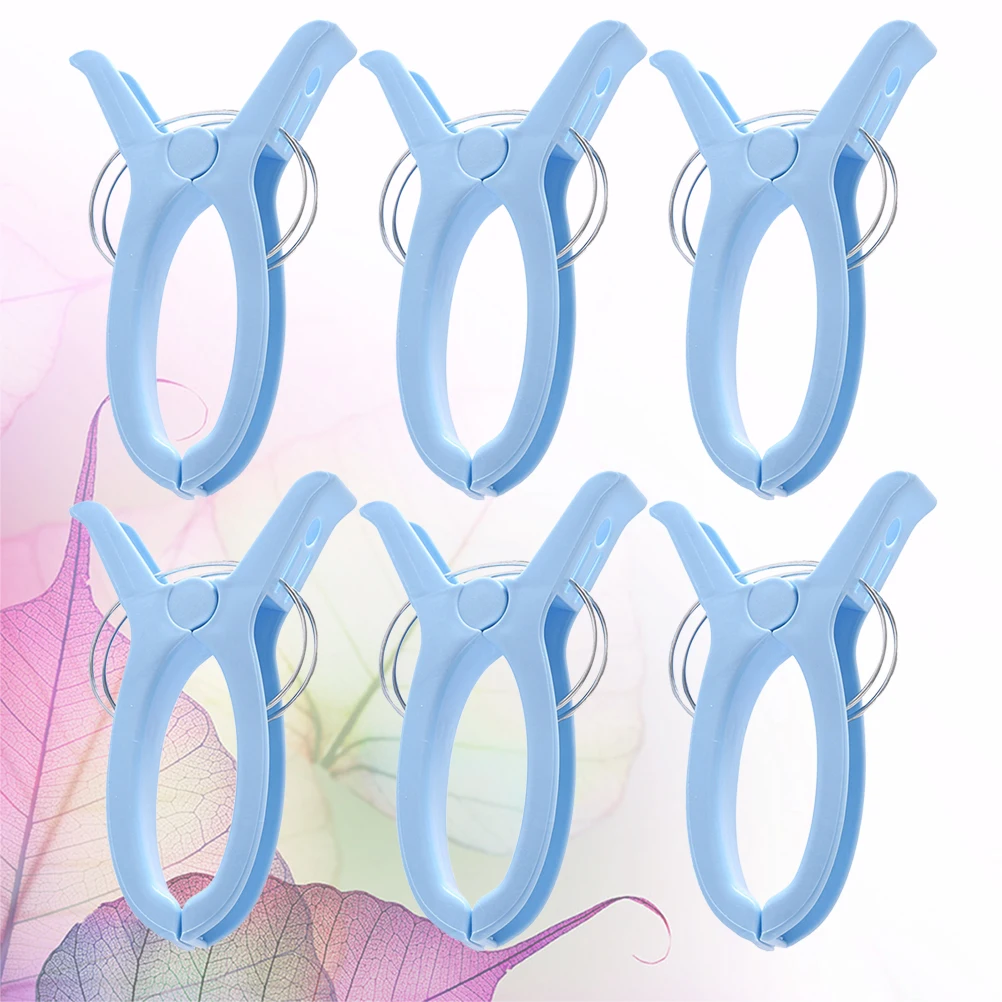 

6pcs Clothespin Plastic Quilt Clips Hanger Large Size Windproof Dry Secure Grip Prevent Falling Strong
