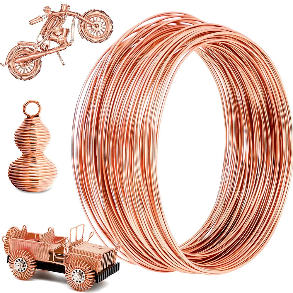1m Bare Copper Wire Pure Copper Wire T2 Copper Coil Conductive Copper Wire Bare Wire Diameter 4mm Multi-Purpose