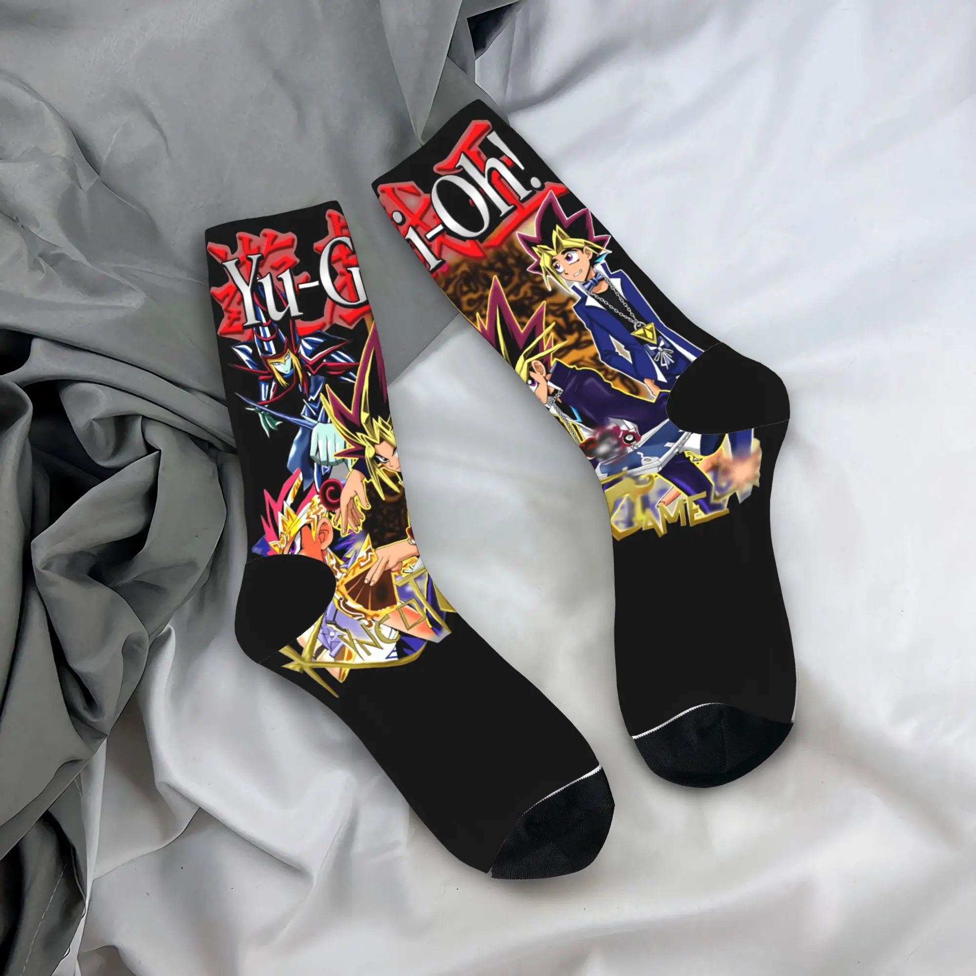 

Men's Socks Anime YuGiOh Stockings Autumn Fashion Comfortable Socks Custom Running Sports Anti Skid Socks