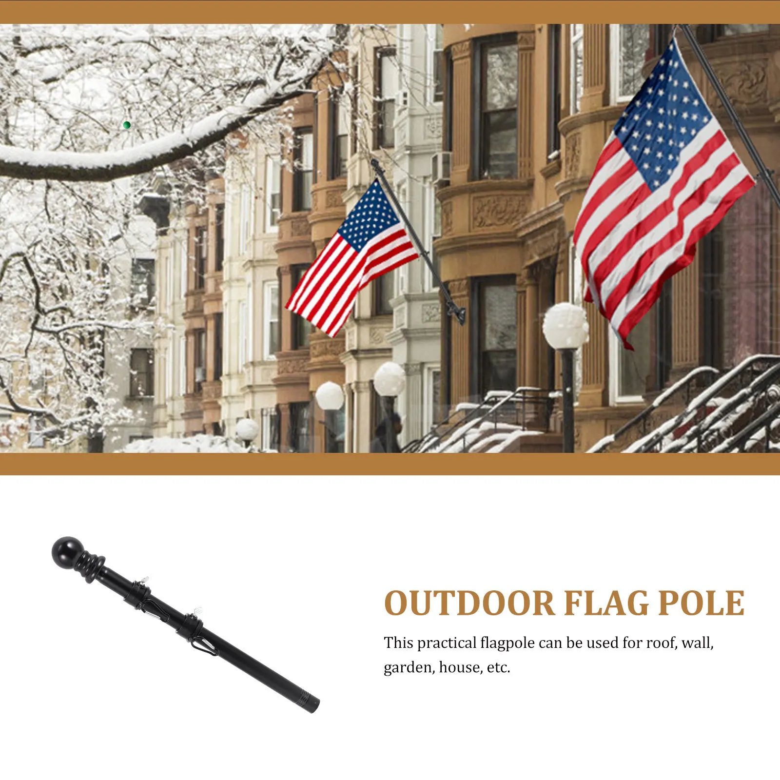 

1Set Rotatable Flag Pole Stainless Steel Aluminum Alloy Flag Stand Outdoor Rustproof Wall Mounted Flagpole Garden Yard