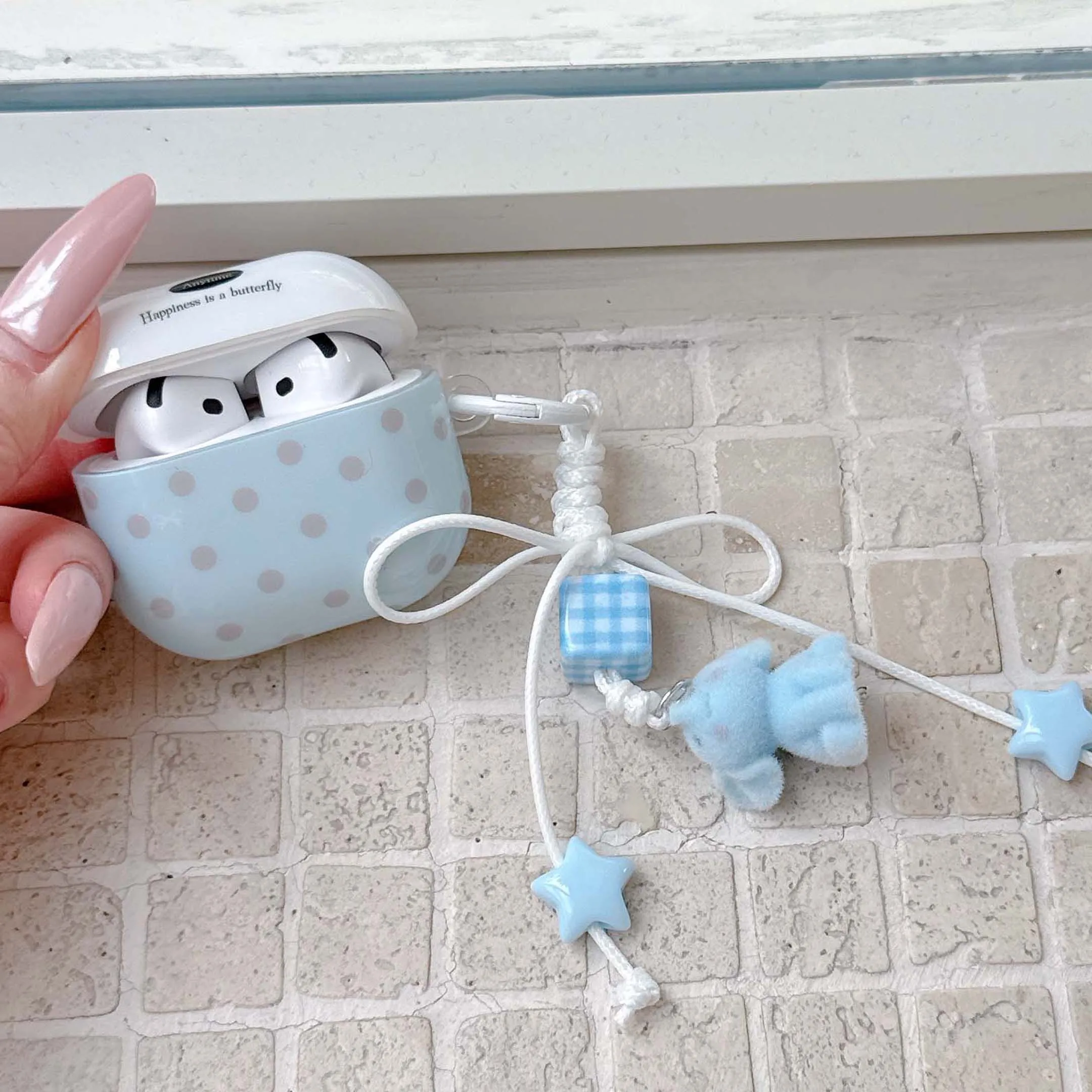 Happy blue imd funda para auriculares jane caja de carga inalámbrica bluetooth para apple airpods pro 3 2nd 2 1 4 ins cubierta colgante de elefante