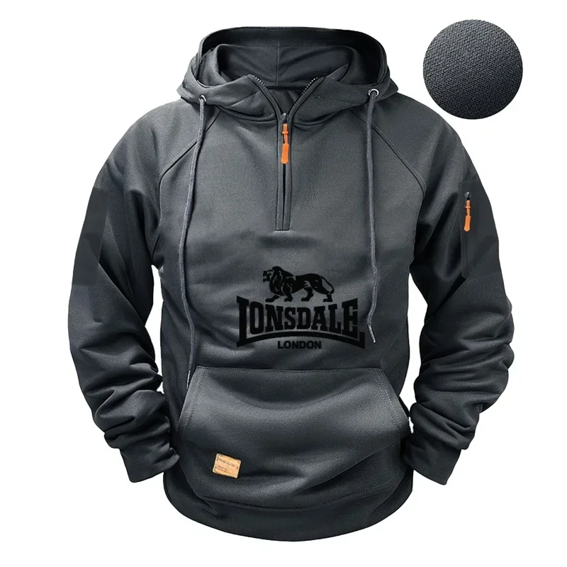 

Men's hoodie 2025 New high-quality zipper multi-pocket hoodie, a comfortable, fashionable and casual hooded polar hoodie for men