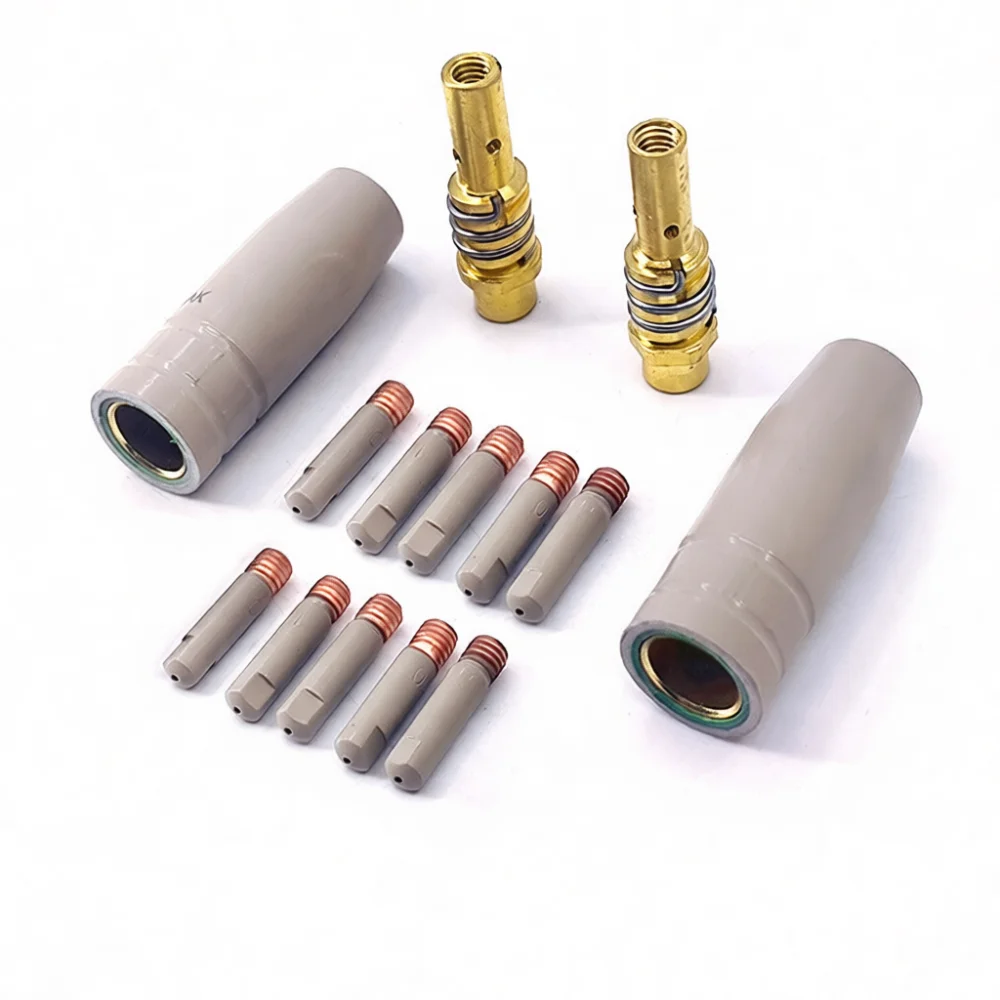 High Performance Welding Parts For 15AK MIG MAG Torch Gas Nozzle Tip Holder Set Robust Metal Working Accessory Kit