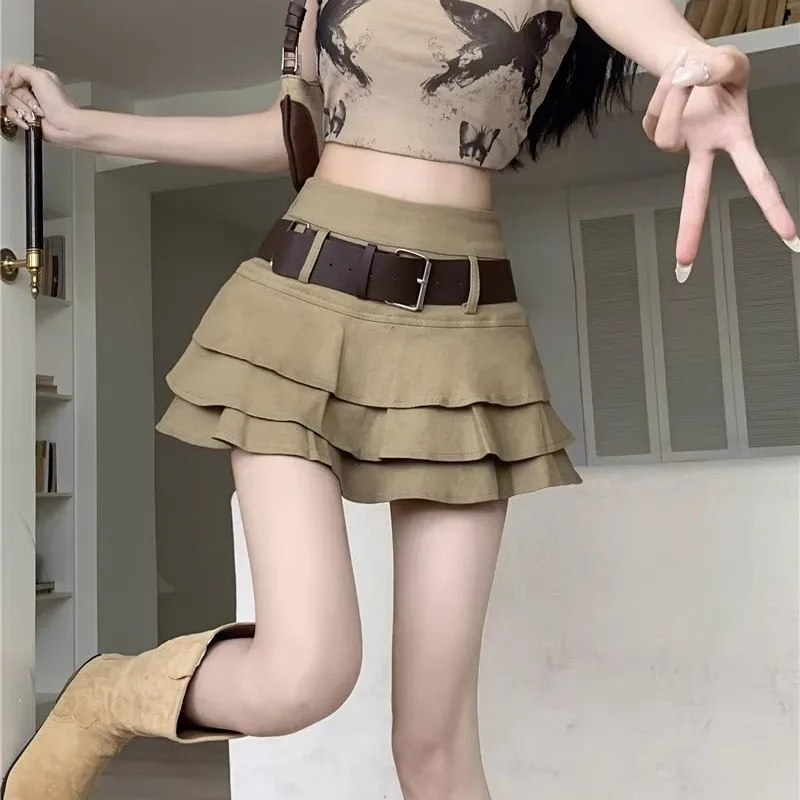 

Spice Girl Style Cake Skirt Women's Fashion High Waist Skinny Black A-Word Short Skirt