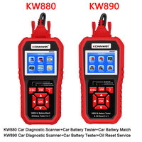 KONNWEI KW880 KW890 12V Car Battery Tester Analizer Auto Diagnostic Tools Battery Match 3 in 1 Cars Code Reader OBD2 Scanner