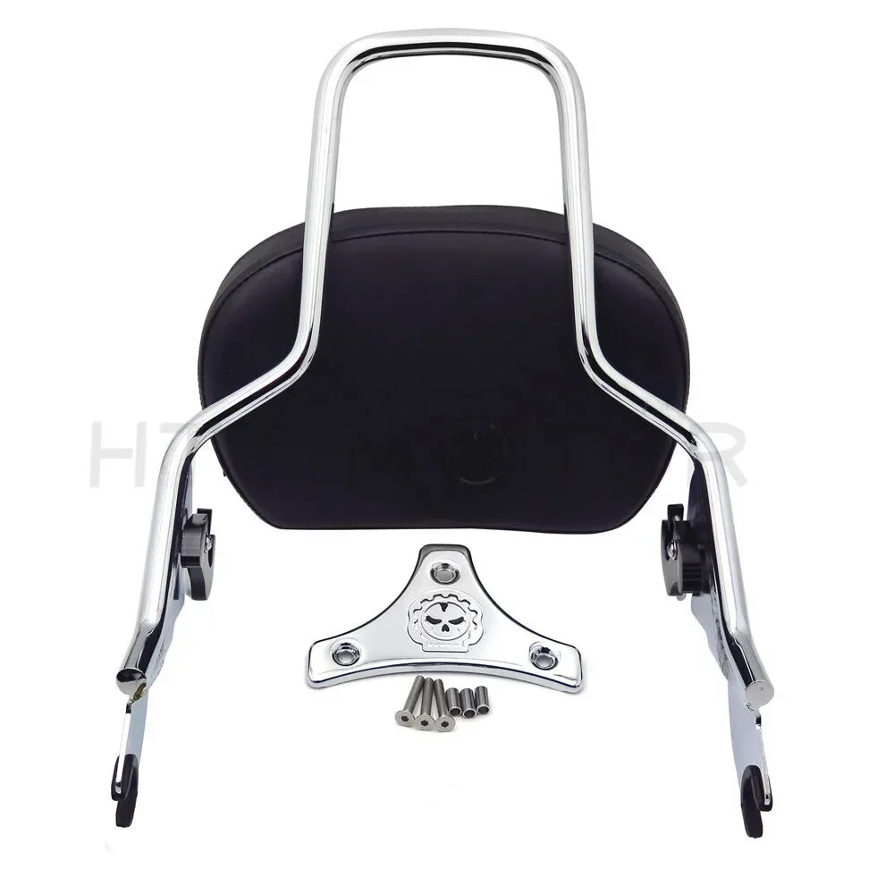 SKULL Detachable Sissy Bar W/Backrest Pad for 1997-later Harley Davidson Touring Motorcycle Accessories view 6