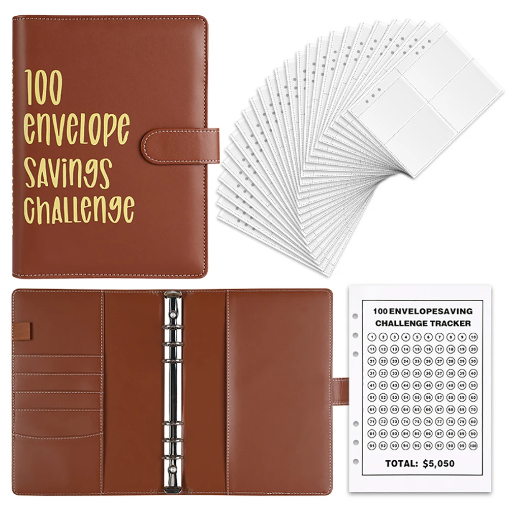 Save Money and The Notebook Cash Budget Binder With Envelopes Sticker 100 Saving Challenge Pvc Savings Planner