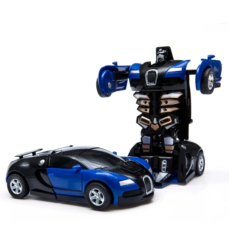 Transformation Mini 2 In 1 Car Robot Toy Anime Action Collision Transforming Model Deformation Vehicles Toy Gift for Children