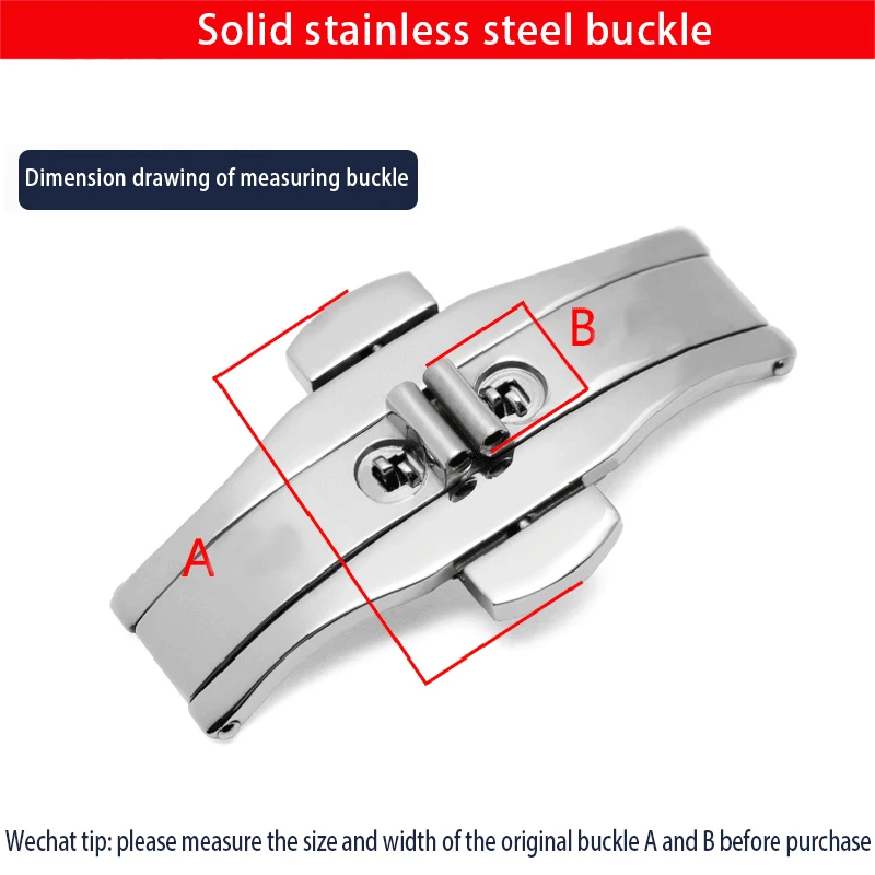 Neway High Quality Metal Watch Band Buckle 6mm Watchband Strap Silver Stainless Steel Clasp Butterfly Button Accessories