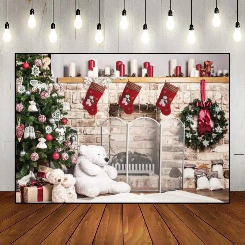 

Merry Christmas Xmas Home Background Custom Birthday Backdrop Decor Photo Party Photography Backdrops Sleigh Baby Shower Cartoon