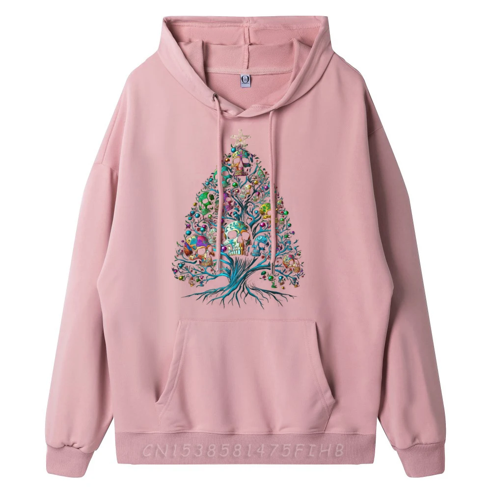Skull Christmas Tree Funny Mexican Flower Sugar Skull Luxury Hoodie Men High Quality Camiseta Masculina Graphic