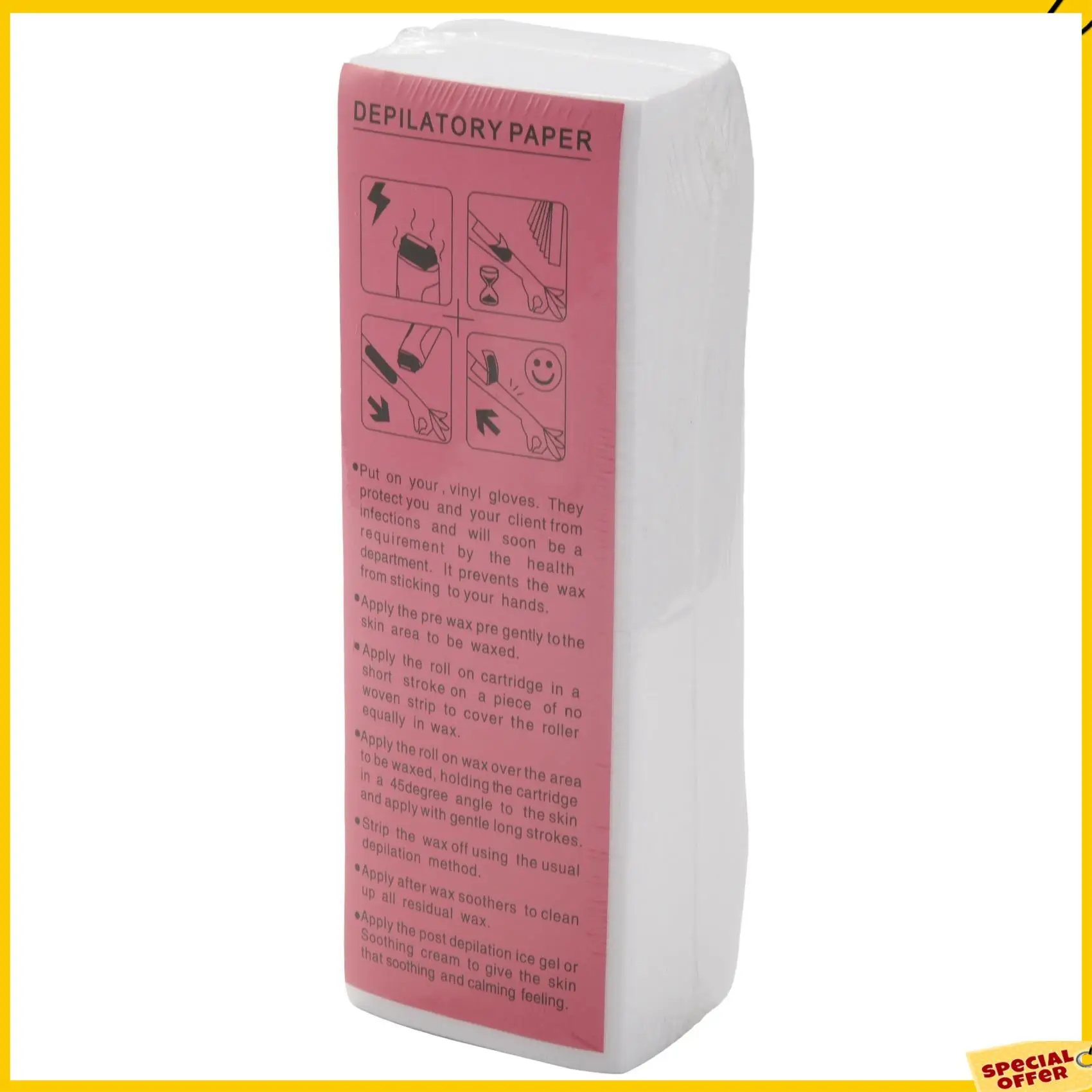 A24P 400 Pack Hair Removal Waxing Strips Non Woven Wax Strips Epilating Strips White