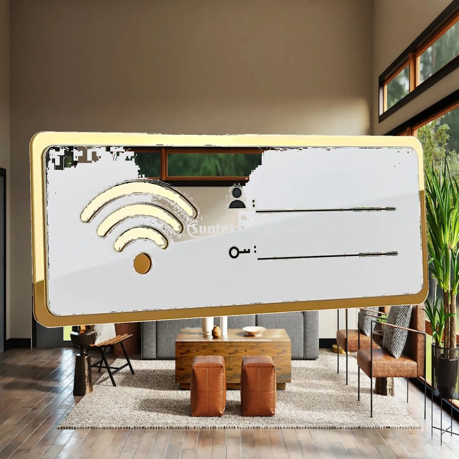 Acrylic Mirror Wifi Password Sign Writable Custom Sticker Notice Board for Cafe Hotel Restaurant Office