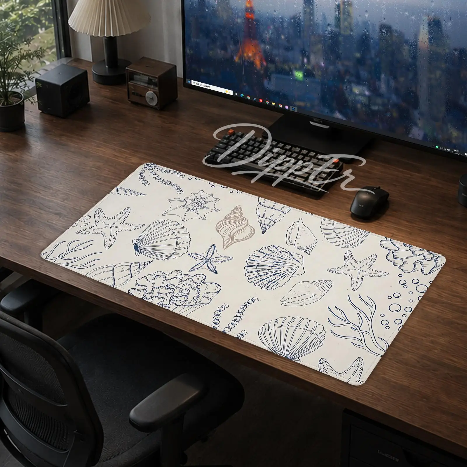

Ocean Marine Life Mouse Pad Gaming office Desk Mat Non-slip Large Mousepad DIY Keyboard Pad stitched edge rubber base