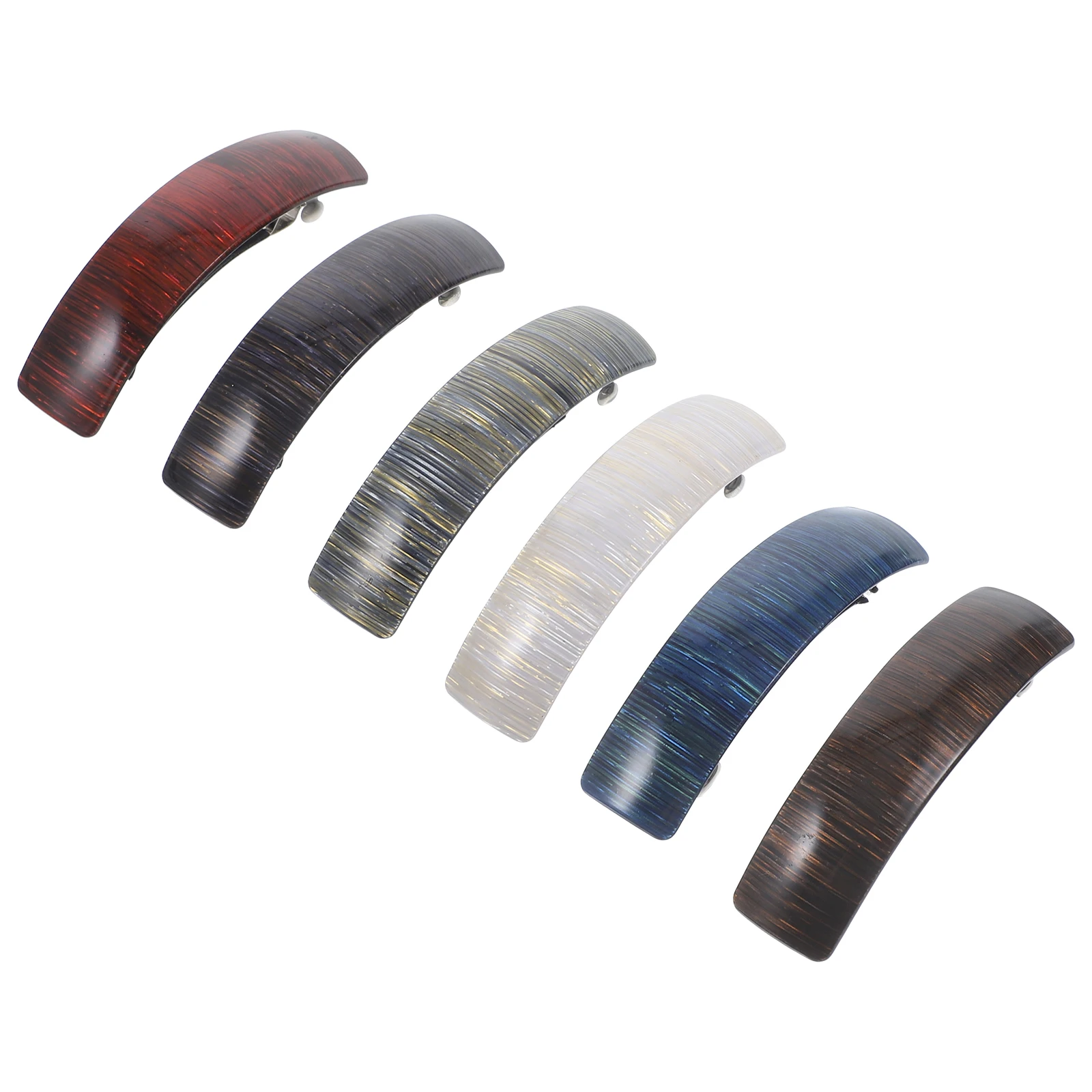 

6 pcs Clips Accessories Durable Metal Acrylic For Women Girls Semi Bun Easy To Wear Fix Spring Hair Clips Hair