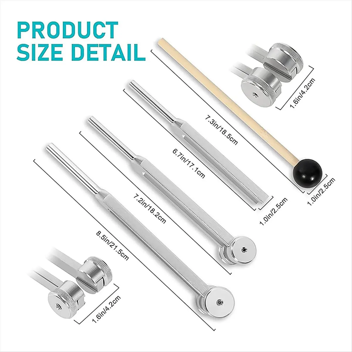 

ABPF Tuning Fork Set (128Hz, 256Hz, 512Hz), Tuning Forks for Chakra/ Healing/ Sound Therapy Instruments