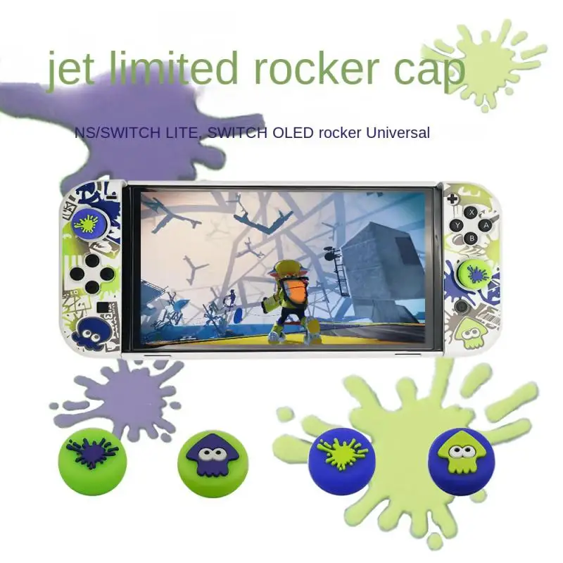 スイッチ,サムススリーブ,ジョイコン,スプラトゥーンゲーム,タコの装飾,アクセサリー用の滑り止めロッカーキャップ