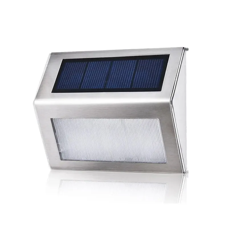 Lampe solaire à 3LED en acier inoxydable, applique murale étanche, anti-corrosion et protection de l'environnement pour mur de clôture de jardin