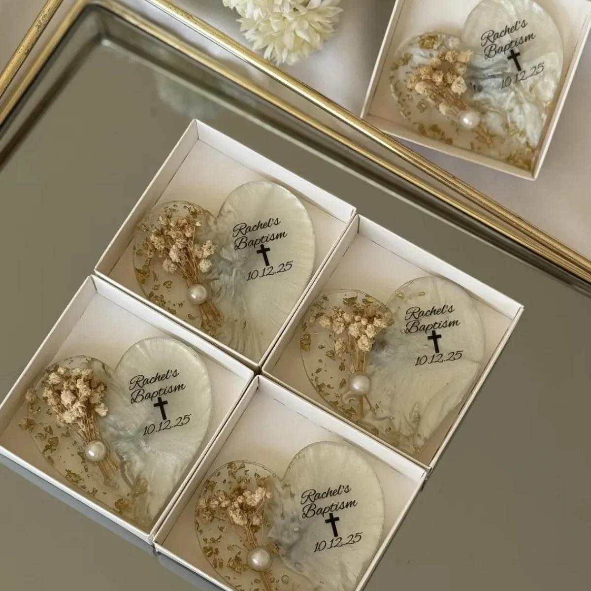 

Heart Baptism Magnet Favors: Elegant Religious Gift