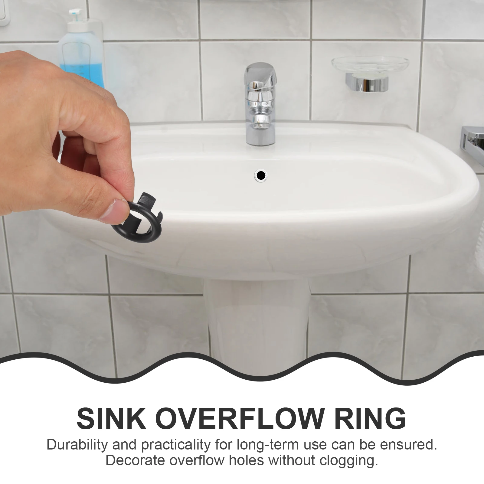 10 قطعة تجاوز حلقة بالوعة حوض للحمام اكسسوارات حوض الاستحمام غطاء للصرف غسل تجاوز حلقة الكسوة للاستخدام المنزلي فندق #4