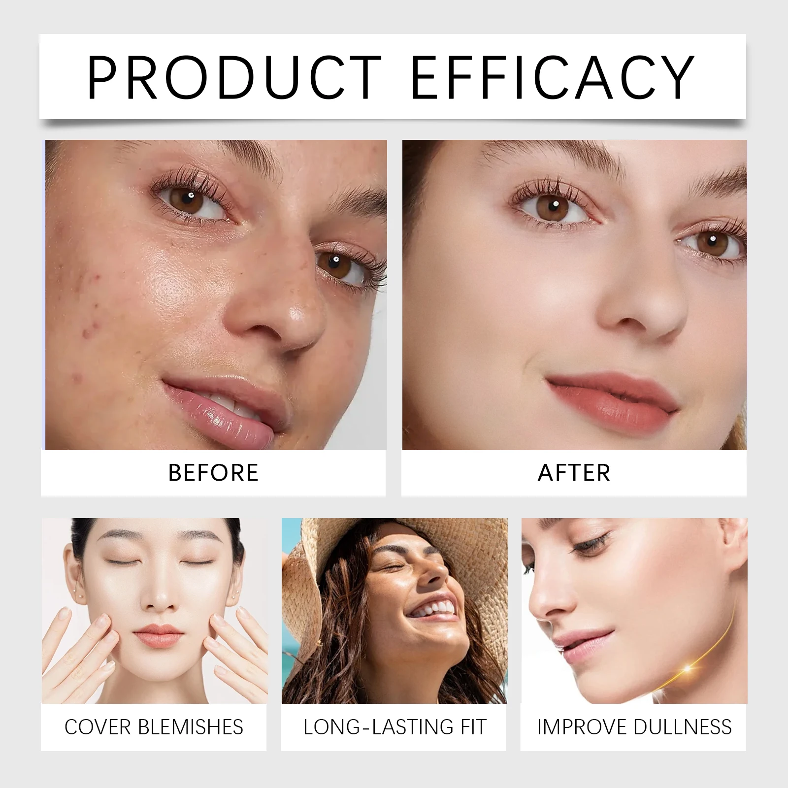 CC Farbkorrekturcreme Leicht, geschmeidig, kein Verklumpen, gleichmäßiger Teint, natürlicher Glanz, einfache Anwendung, kein Make-up für Frauen, ideal für den täglichen Arbeitsweg. – Detail 6