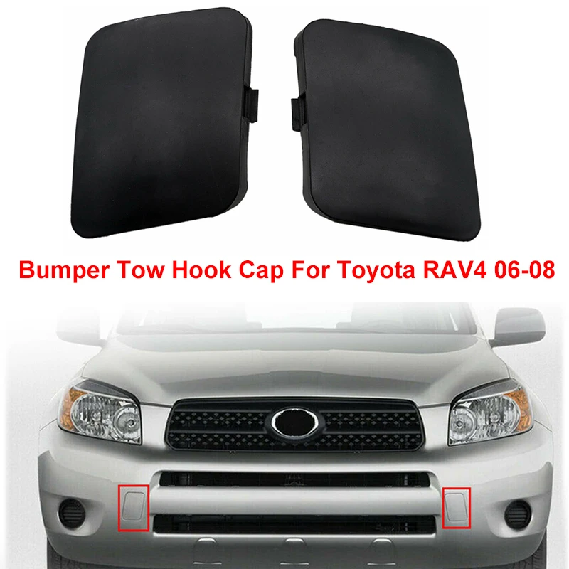 

1 Pair Car Front Bumper Towing Eye Hook Cover Cap for TOYOTA RAV4 ACA33 ACA30 ACA31 2006-2008 53286-42931 53285-42930