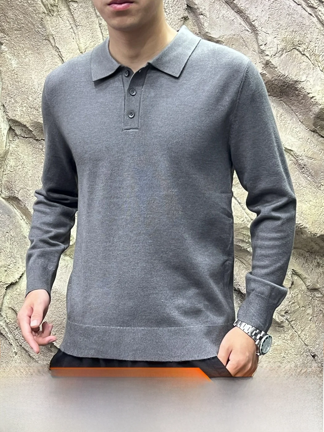 Italian Style Men's Knitted Sweater Breathable Comfortable Fashionable Autumn Winter Long Sleeve  Neck Polyester Blend