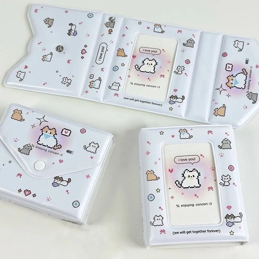 Cute 3 Inch Photo Album 32pcs card Capacity PU Idol ID Cards Collector Photo Card Holder