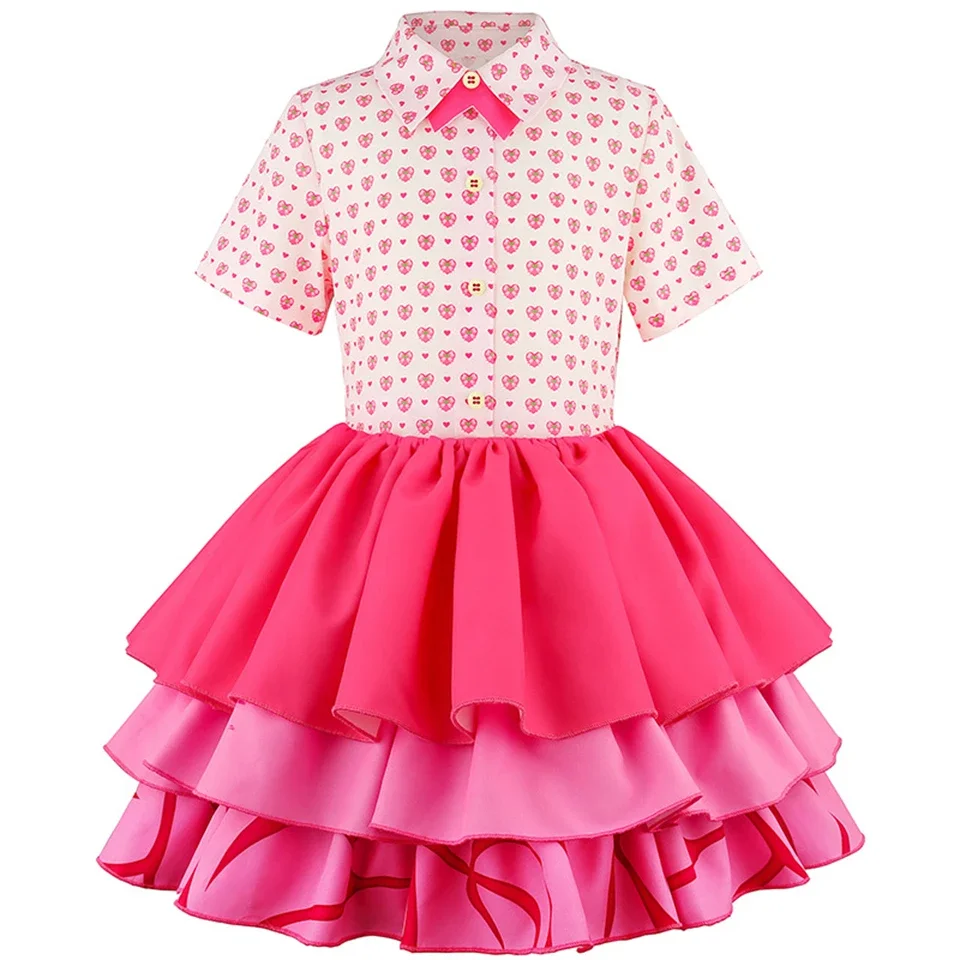 2026  Tiered Ruffle Tutu Bridget Pink Princess Dress for Girls Halloween Cosplay Descendants Masquerade Party Costume - view 3