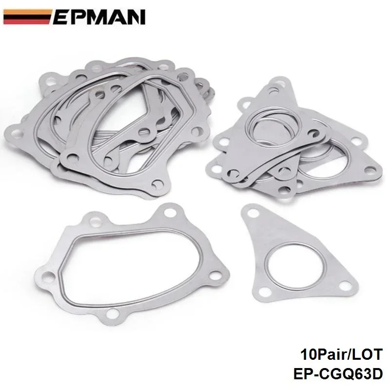 EPMAN  TD04 TD05 TF035 Turbo Turbine Inlet & Outlet Gasket For Subaru Impreza WRX EJ20/EJ25 Exhaust Header EP-CGQ63D