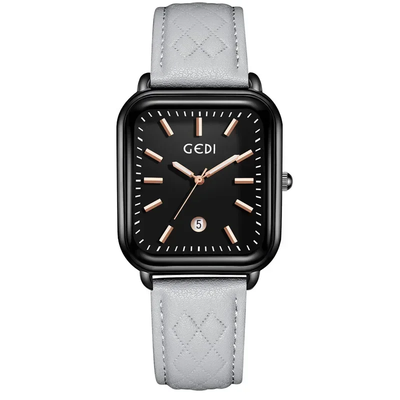 Women Watch Square Vintage Black Korean Leisure Versatile Ladies Leather Waterproof Quartz Watch Holiday Gifts Montres Femmes