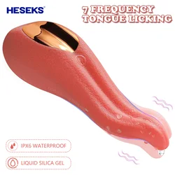 HESEKS Clitoral Tongue Licking Vibrator Soft Silicone Portable G Spot Clitoris Stimulator Sex Toys For Women Couples 18+