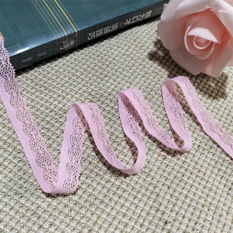 S1222 PINK 1.5CM ELASTIC AND SOFT LACE TRIM WHICH CAN BE USED FOR ACCESSORIES AND CLOTHING