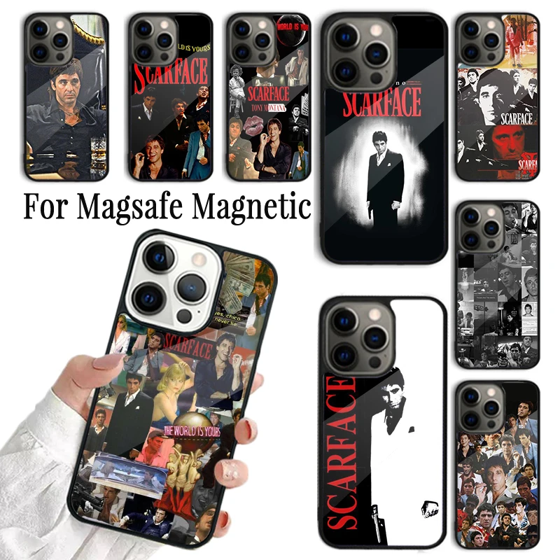 Phone Case For iPhone 16 15 14 13 12 Mini 11 Pro Max Plus Magsafe Magnetic Wireless Charging Cover Scarface 1983 film Al Pacino