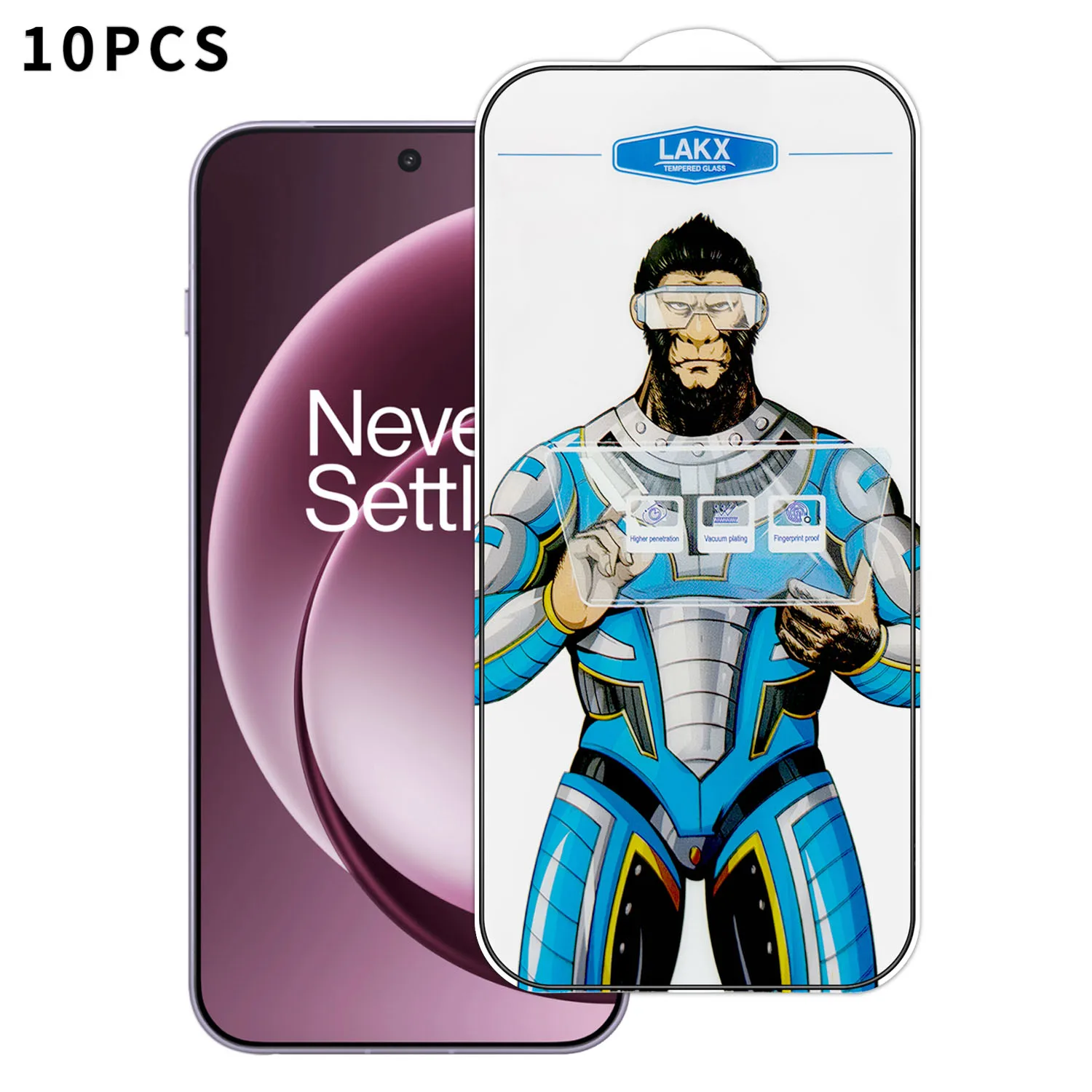 

For OnePlus 15 5G 10Pcs High Definition Tempered Glass Anti-fingerprint Anti-static Electroplating Full Screen Protector - Trans